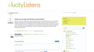 Enable manual login with Windows Authentication – Lucity Listens