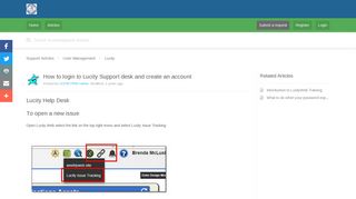 How to login to Lucity Support desk and create an account : Union ...