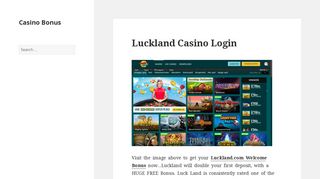 Luckland Casino Login - Casino Bonus