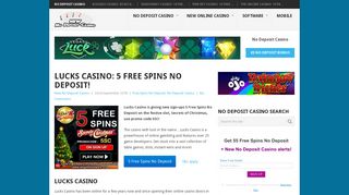 Lucks Casino: 5 Free Spins No Deposit! - New No Deposit Casino