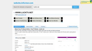 lucktv.net at WI. Watch Free TV Shows Online - Free TV Series - lucktv ...