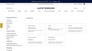 Contact Us - Lucky Brand