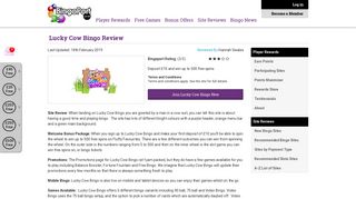 Lucky Cow Bingo Player Reviews and Exclusive Offers - BingoPort