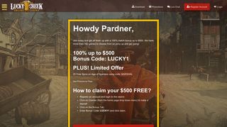 100% up to $500 Welcome Bonus - Lucky Creek Online Casino