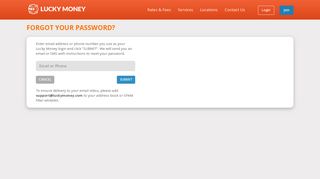 Lucky Money: Forgot Password