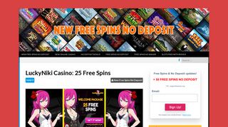 LuckyNiki Casino: 25 Free Spins - New Free Spins No Deposit