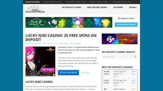 Lucky Niki Casino: 25 Free Spins On Deposit - New No Deposit Casino