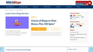 Lucky Pants Bingo Review | Bingo Rooms, Games & Slots - WhichBingo