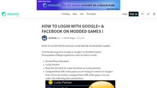 how to login with google+ & facebook on modded games - Steemit