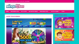 Lucky Touch Bingo | Get up to 500 FREE Spins Here! - Bingo Mum