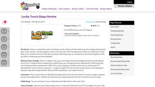 Lucky Touch Bingo Player Reviews and Exclusive Offers - BingoPort