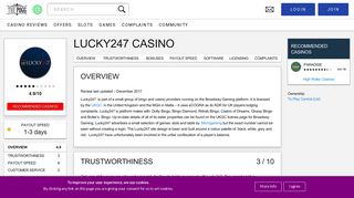 Lucky247 Casino Review - Not Recommended | The Pogg