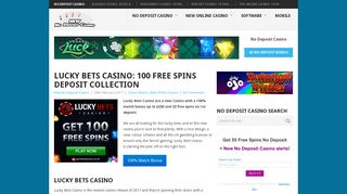 Lucky Bets Casino: 100 FREE Spins deposit collection - New No ...