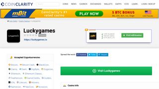 Luckygames Crypto Casino - Reviews, Games, Bonus & Deposit ...