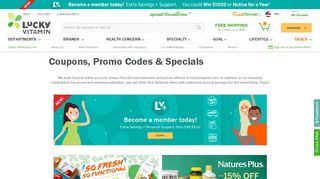 Coupons, Promo Codes & Specials - LuckyVitamin