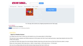 Lucy Bingo | 25 Free Spins | 500% bingo bonus - OhMyBingo