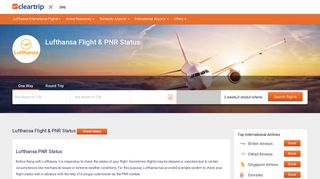 Check your Lufthansa flight PNR status on Cleartrip