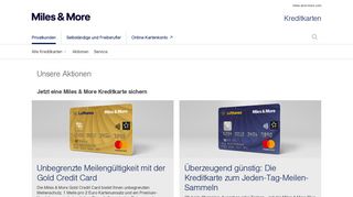 Angebote & Vorteile - Lufthansa Miles & More Kreditkarte
