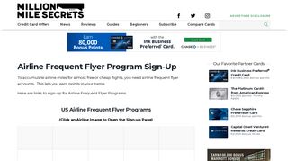 Where to Sign Up For Frequent Flyer Programs | Million Mile Secrets