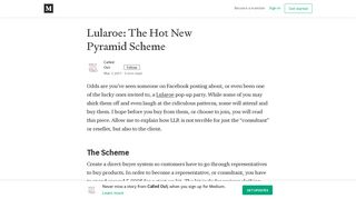 Lularoe: The Hot New Pyramid Scheme – Called Out – Medium