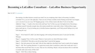 Becoming a LuLaRoe Consultant - LuLaRoe Business Opportunity