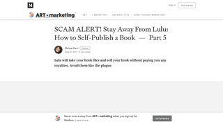 SCAM ALERT! Stay Away From Lulu: How to Self-Publish a Book ...