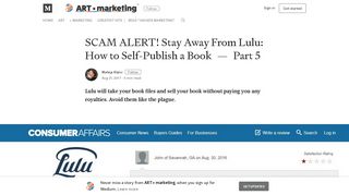 SCAM ALERT! Stay Away From Lulu: How to Self-Publish a Book ...