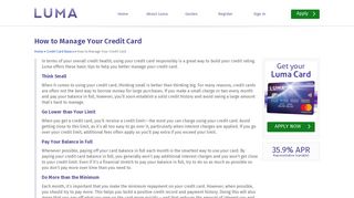 Luma – How to Manage Your Credit Card