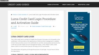 Luma Credit Card Login Procedure and ... - Credit Card Guides