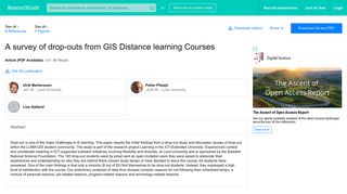 (PDF) A survey of drop-outs from GIS Distance learning Courses