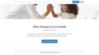 Office Manager Job at Luma Health - AngelList