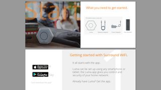 What you need to get started. Provided in your Luma set. Start Luma ...