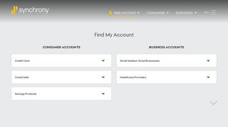 Find Account - Synchrony