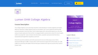 OER Courses: Lumen OHM College Algebra | Lumen Learning