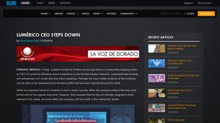 LUMÉRICO CEO STEPS DOWN - News - Overwatch