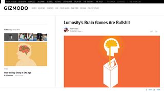 Lumosity's Brain Games Are Bullshit - Gizmodo