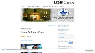 Library Catalogue – iPortal | LUMS Library