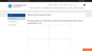 One day study tour of PU Library, LUMS Library and Quaid-e-Azam ...
