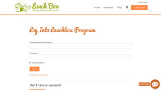 Sign In - Lunch Box Program