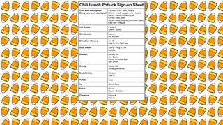 CSCC Chili Lunch Potluck Sign-up Sheet - CSCC @ UNC