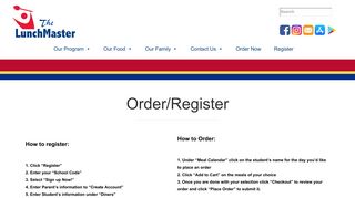 Order/Register - The LunchMaster