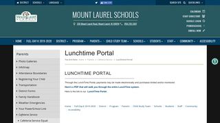 Mount Laurel Schools - Lunchtime Portal