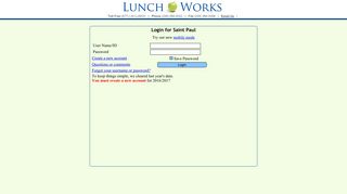 Lunch Works - Login for Saint Paul