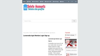 Lunemedia login Member Login Sign up - Delete Your Online Accounts