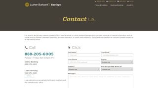 Contact Us - Luther Burbank Savings