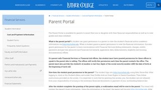Parent Portal | Financial Services | Luther College
