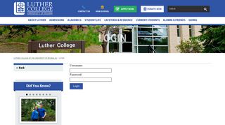 Login - Luther College