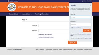 Login - Luton Town Online Ticket Office