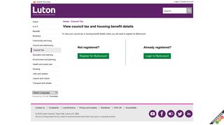 View council tax and housing benefit details - Luton Council