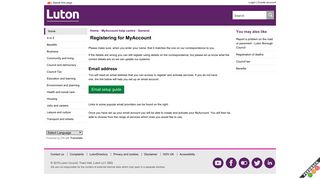 Registering for MyAccount - Luton Council